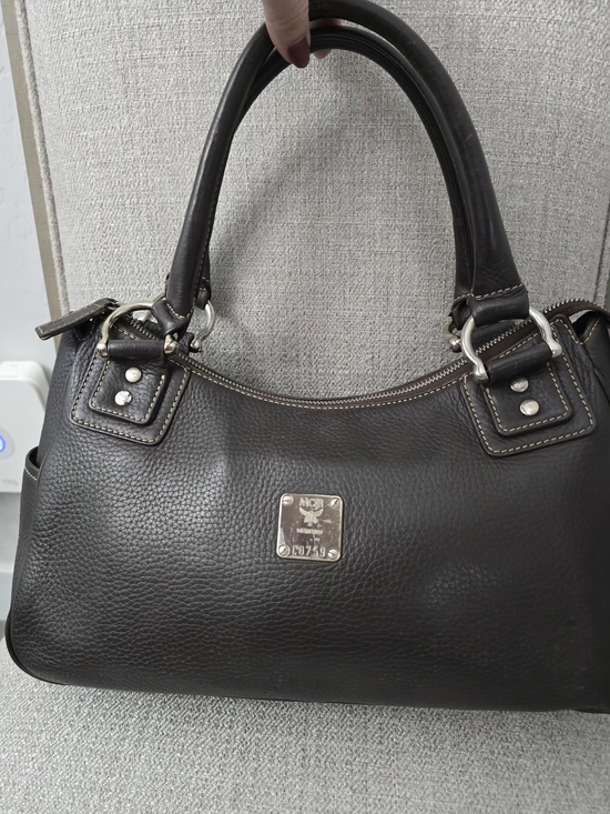 MCM Handbags - MCM EUC Vintage Dark Brown Pebbled Leather Shoulder Bag